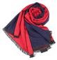 Preview: Shawl Scarf 70% Viscos 30% PES Flannel fleecy 195X65cm Melange Jacquard Uni-Color ST-VP-CDF-1505B Red Navy